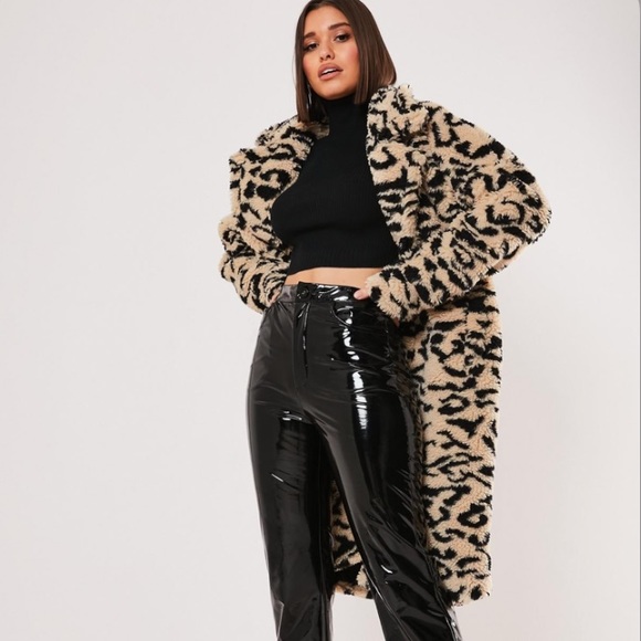 missguided leopard print coat